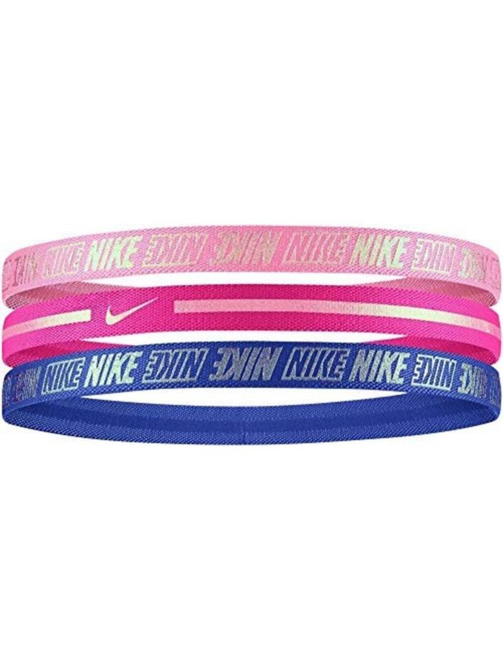 Nike Youth 3PK Metallic Pink/Blue Hairbands N0002756928